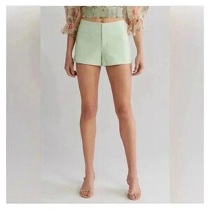 Alice + Olivia Women's Green High-Waisted Shorts Size 14